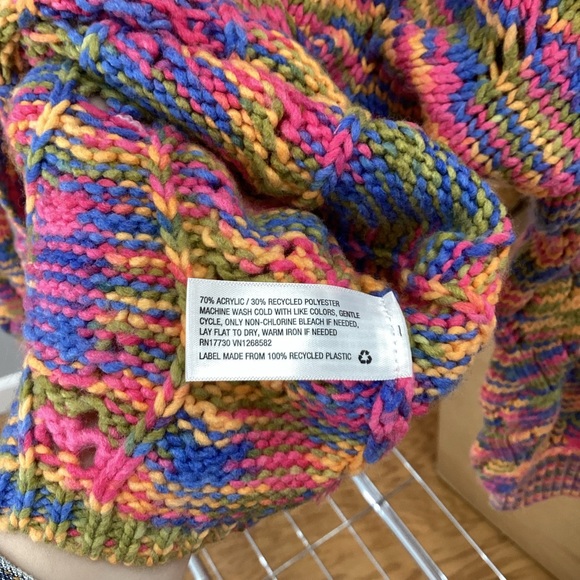 Wild Fable Space Dye Colorful Open Knit Sweater - Picture 6 of 7